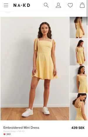 Sommarklänning - gul - Fin sommarklänning från rianne meijers kollektion med NA-KD. Använd några gånger under sommaren men har nu blivit för liten för mig. Kul om den kan komma till användning ytterligare en säsong! 