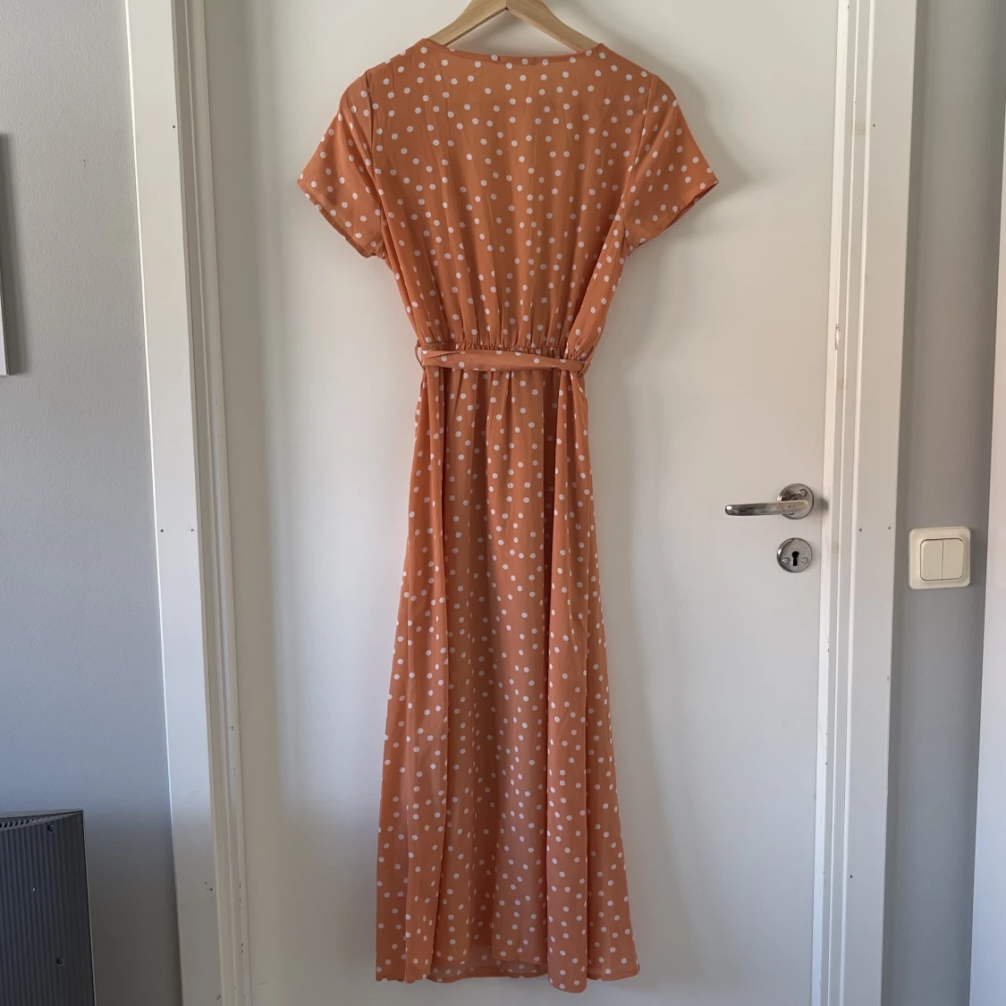 Rut & circle orange omlottklänning midi S - 90