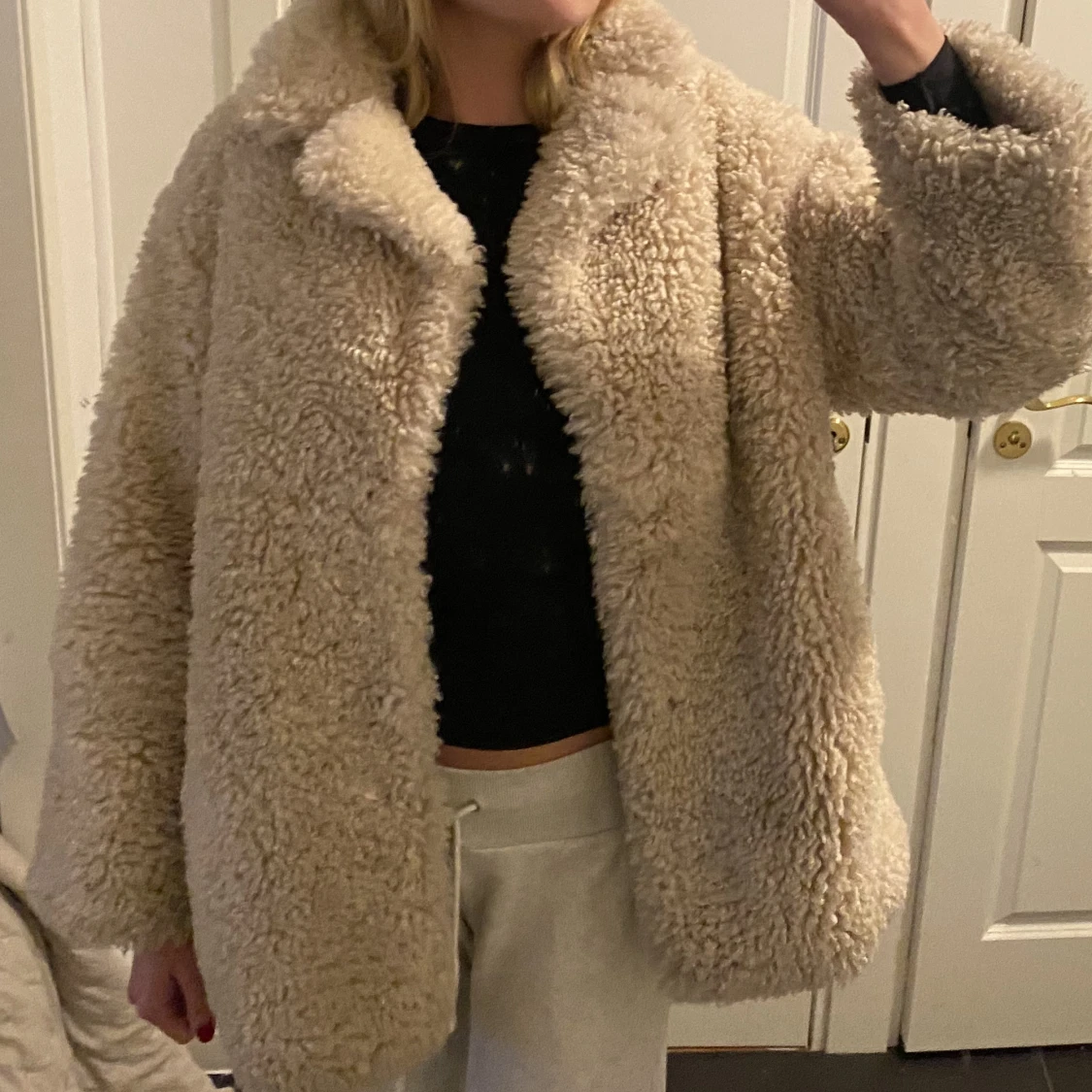 Beige maffig teddykappa - 1