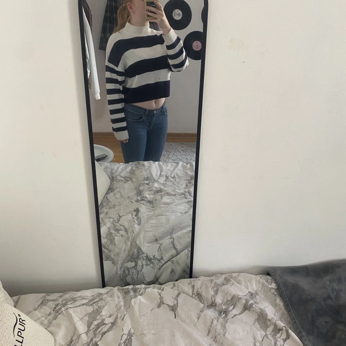 Randig stickad ”magtröja” - 91