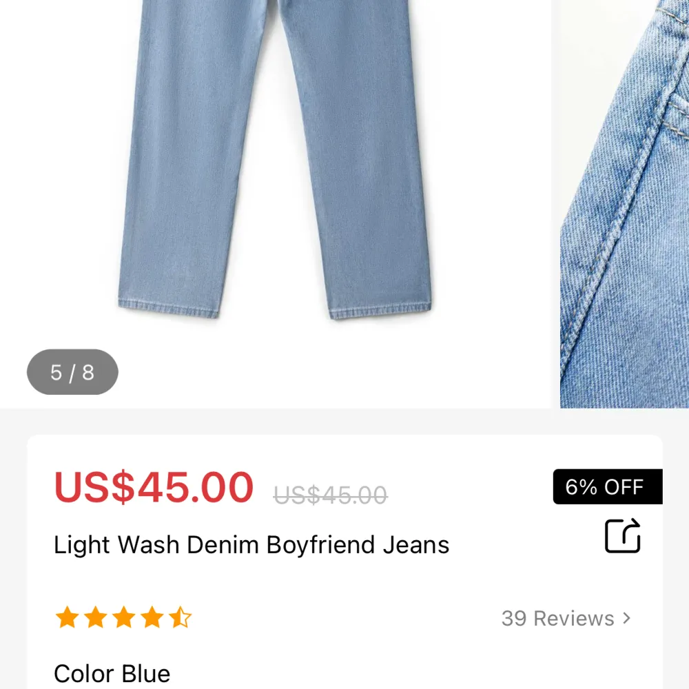 Säljer dessa helt oanvända jeansen från EMMIOL. Dom är i storlek L för ville ha dom Oversized men för små för mig. Skulle säga att dom passar M och är oversized på en S (som på bilden) ny pris: 45dollar på rea . Jeans & Byxor.