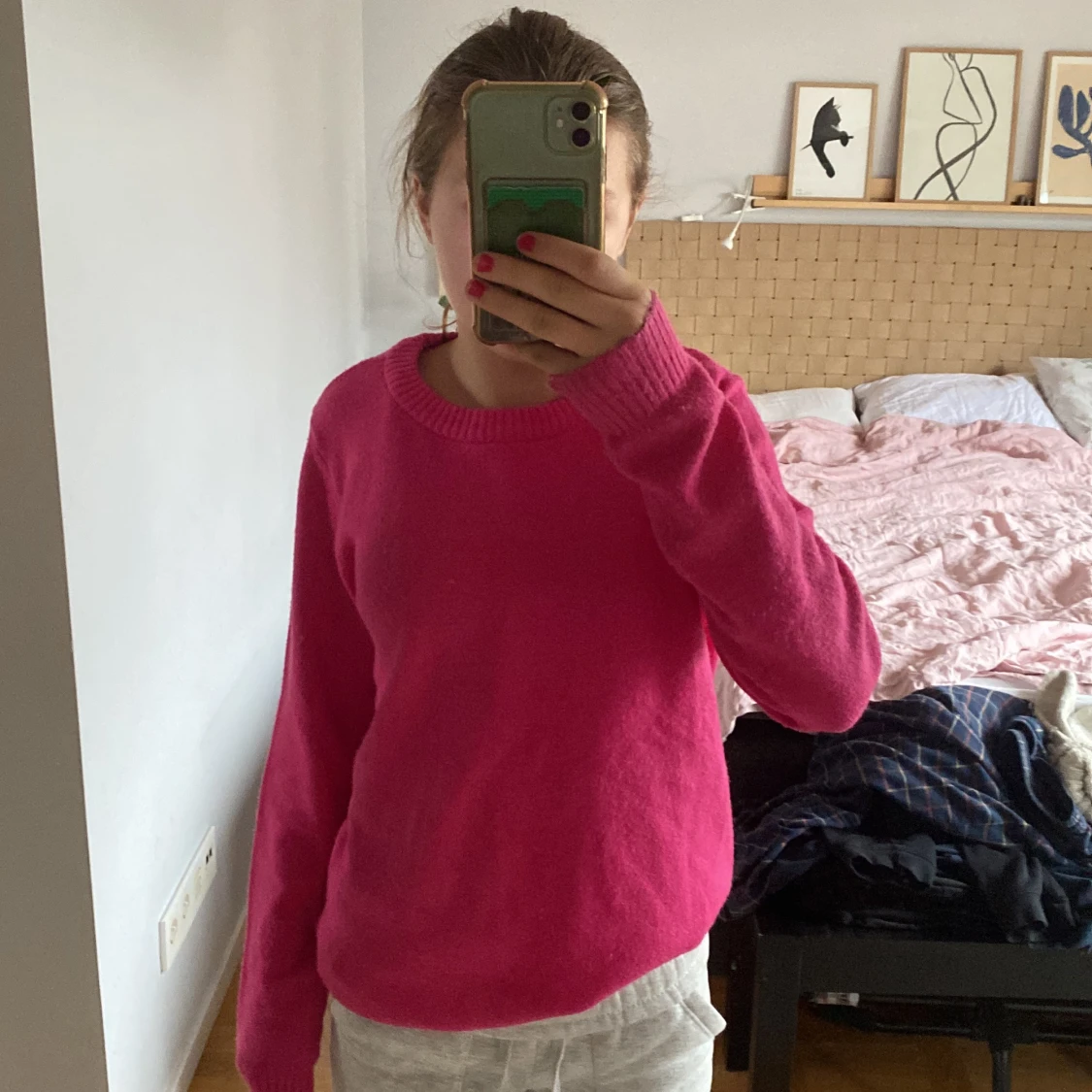 Rosa skön stickad tröja💓 - 91