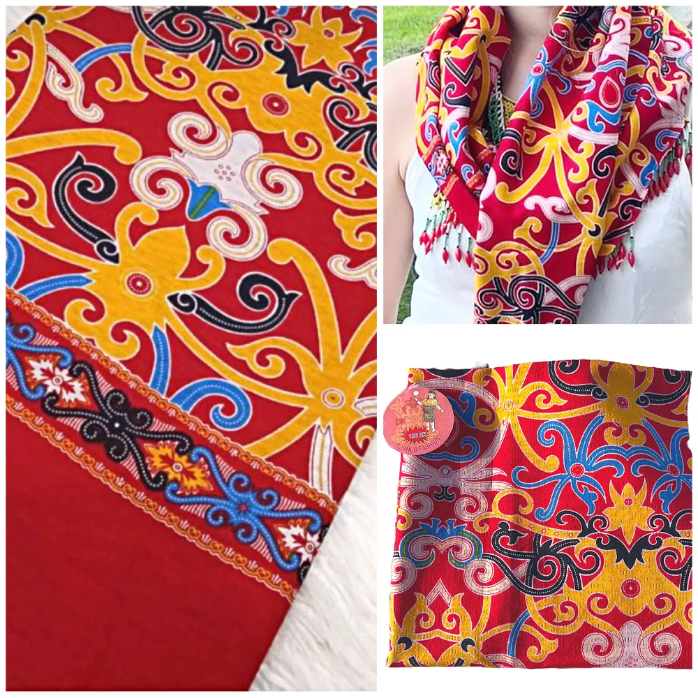 Vacker textil från Indonesien, ny och oanvänd i stl 1 x 1 m. Övrigt.