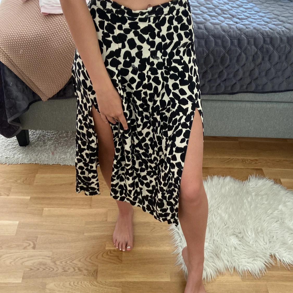 Långkjol med slits - 90