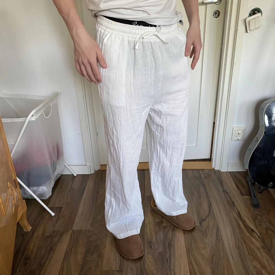 Vita linnebyxor - 90