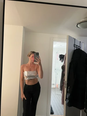 Glitter topp strl S ginatricot - En jättefin topp från ginatricot som är oanvänd med lapp på, glittrig med biega band 