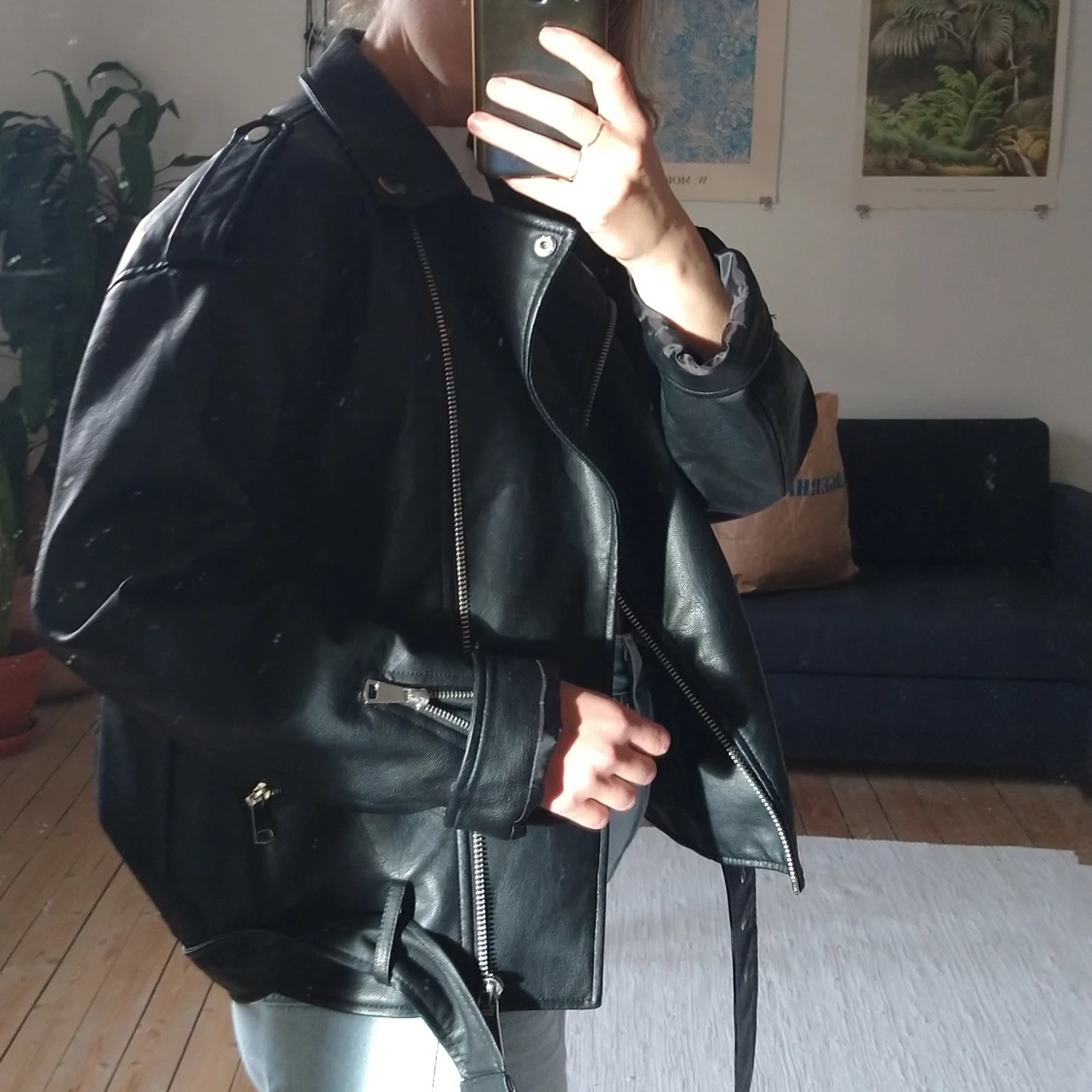 Fuskskinnjacka svart - 90