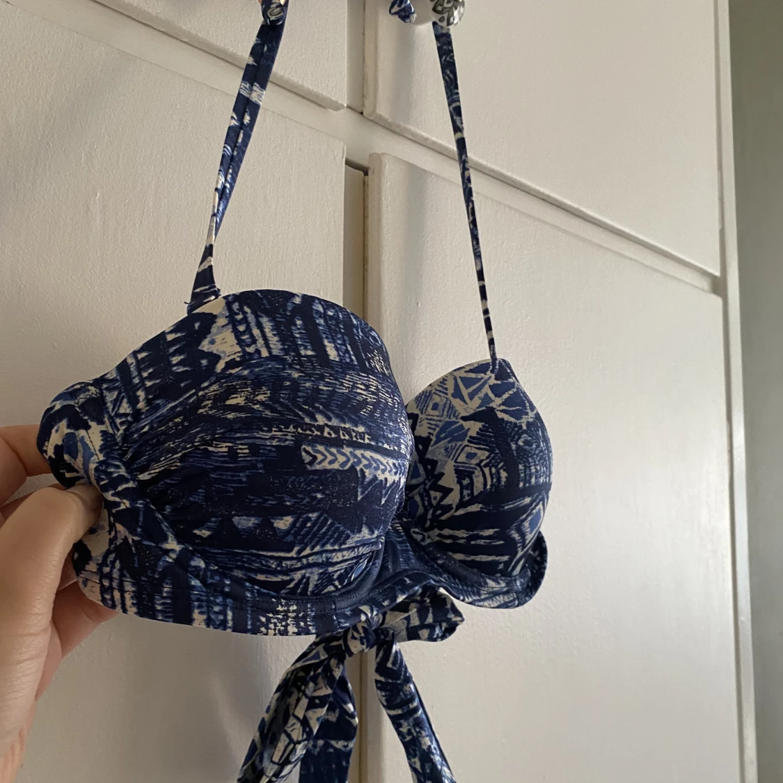 Mönstrad balconette bikiniöverdel storlek 70B knytband - 91