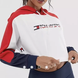 Croppad träningshoddie tommy sport - Cool hoddie med luftande material. 