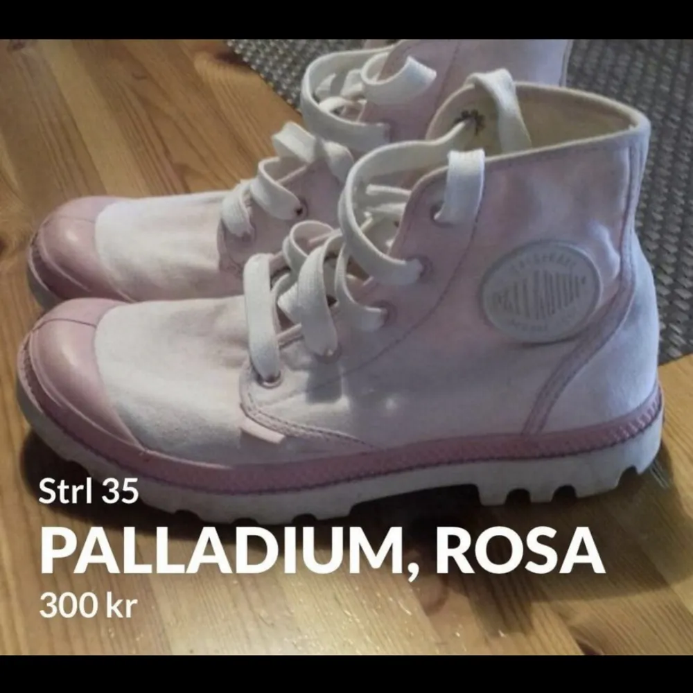 Rosa palladium i strl 35, använda men i fint skick . Skor.