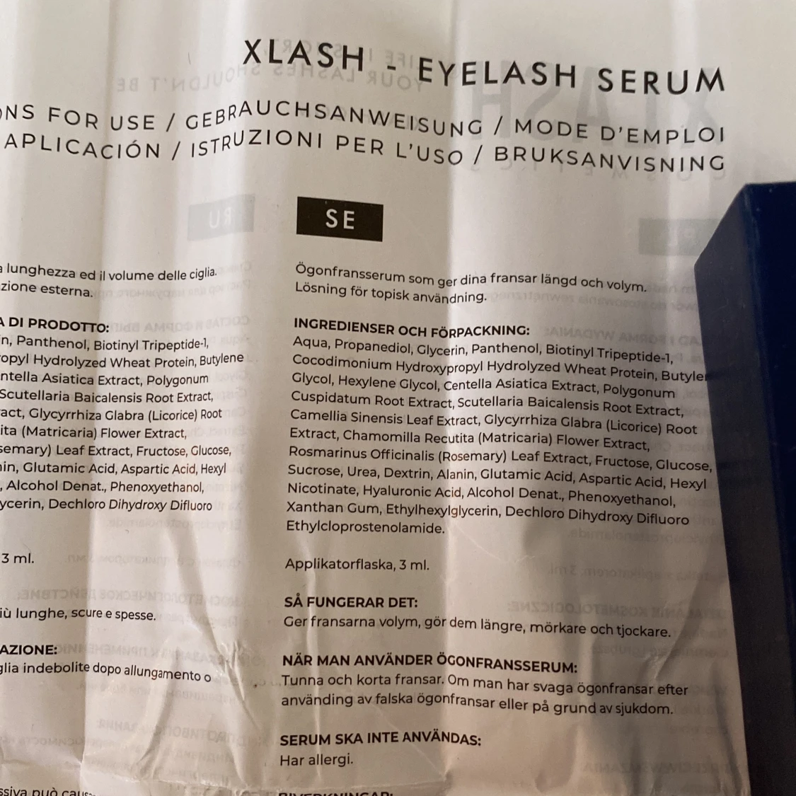 XLASH Eyelash serum ( oöppnad förpackning) - 90