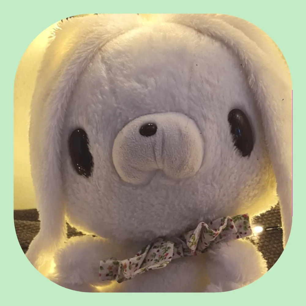 Äkta gloomy plushie! Gloomy's All-purpose Bunny, i en väldigt speciell variant som har jättegulligt mönster i öronen. Såklart fint skick, från min samling. Ganska svåra att få tag på numera!. Accessoarer.