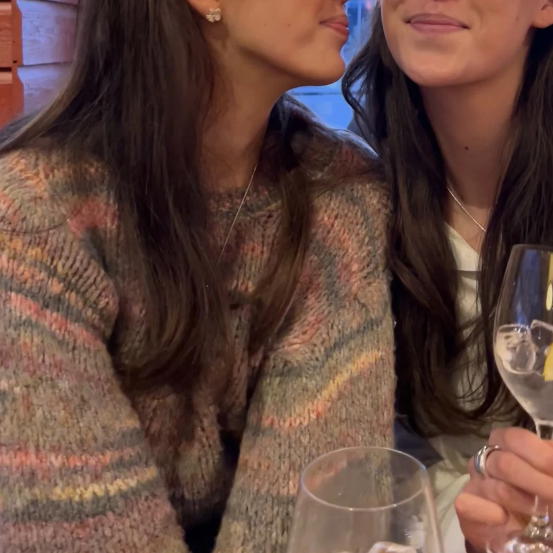 Stickad flerfärgad tröja - 90