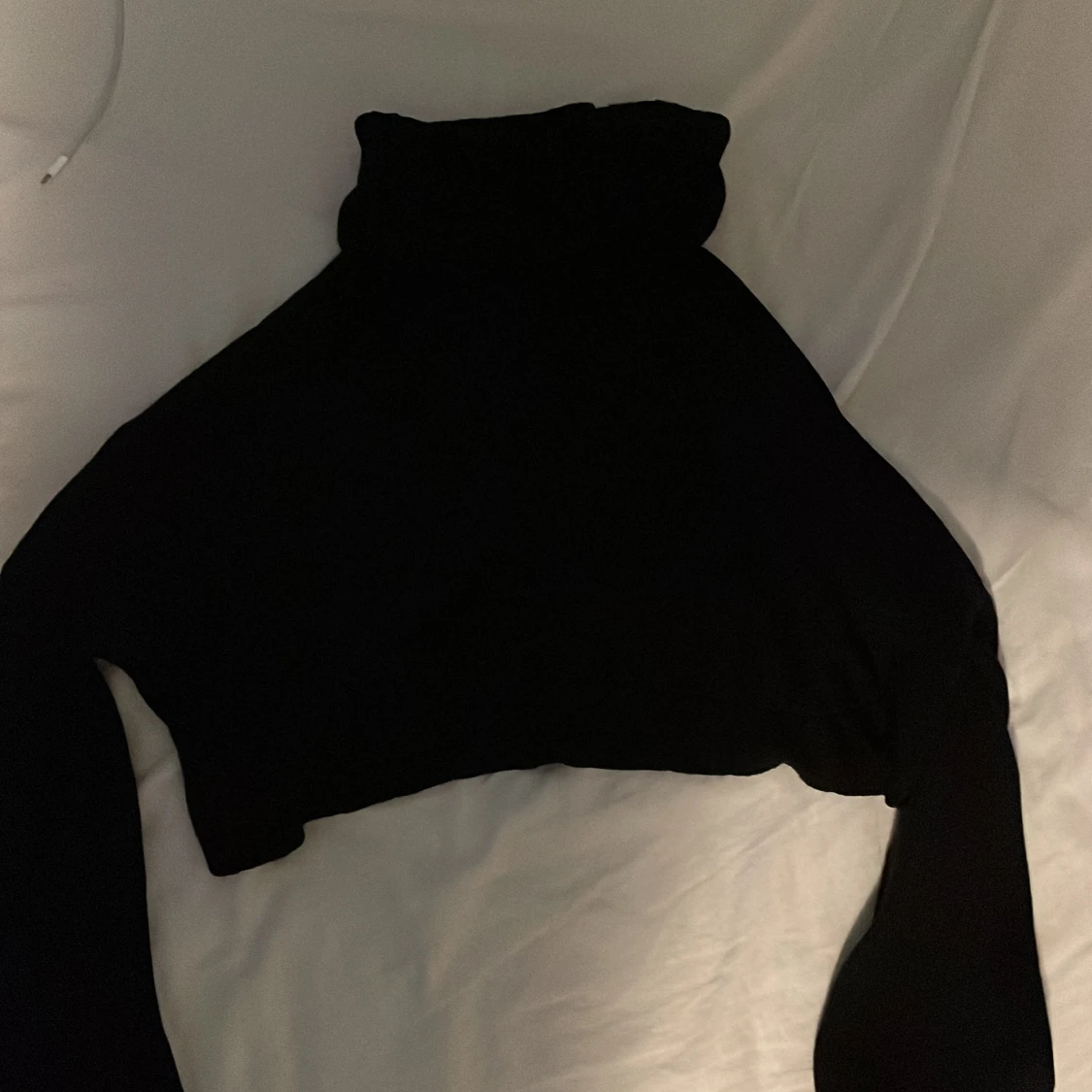 Stickad croppad turtleneck