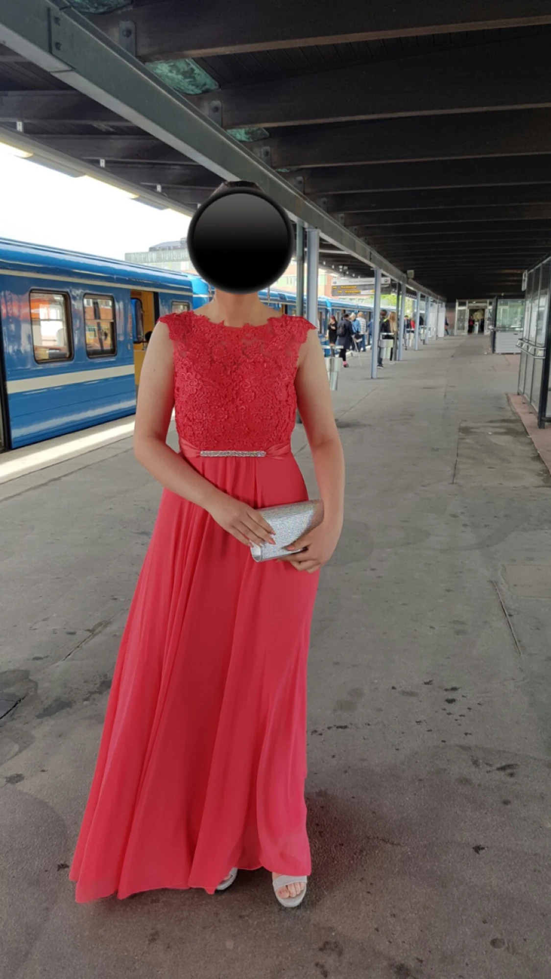 Korallrosa balklänning 