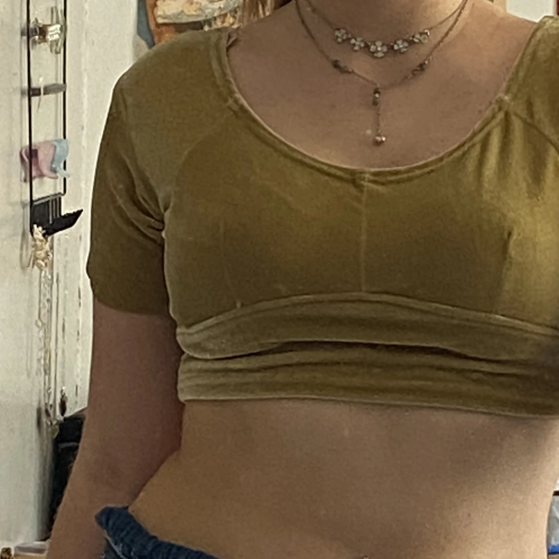 Olivgrön Crop top - 90