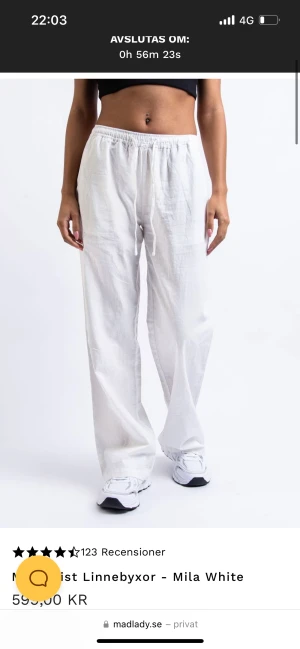 Linnebyxor - Madladys eftertraktade linnebyxor som är sååå snygga. Det är storlek S-Extra tall. Säljer de för de inte passade. Använda en gång och sedan tvättade. Skriv för fler bilder💞( pris går att diskutera)