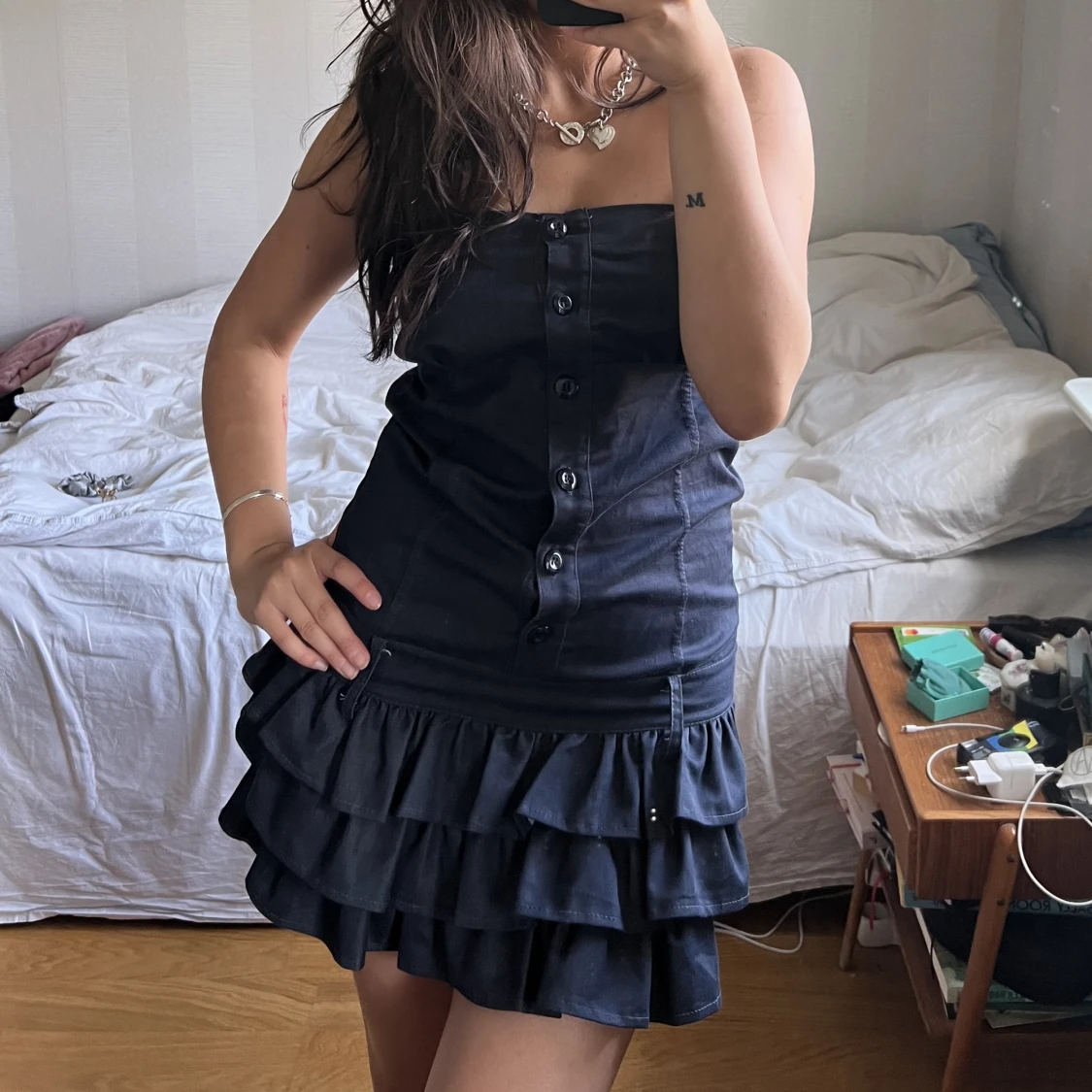 Marinblå klänning - 90