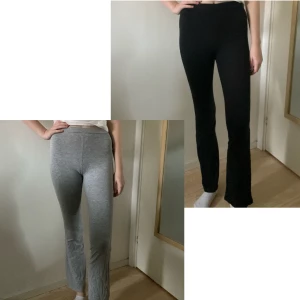 Bootcut leggings från Lager 157 - 2 par bootcut leggings från lager 157 i grått. De grå är i storlek S och svarta i M. Säljer pga att de inte kommer till användning. Använd fåtal gånger. 1 par för 100kr eller båda för 150kr. 
