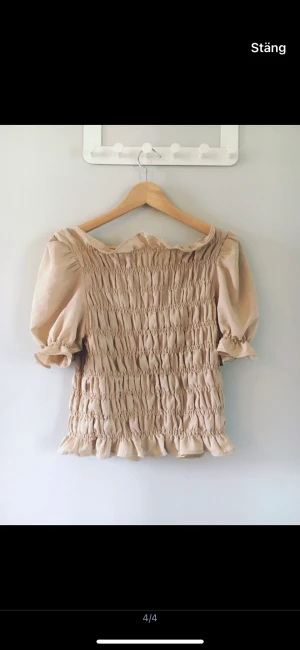 Smockad blus - Fin beige topp från hm 