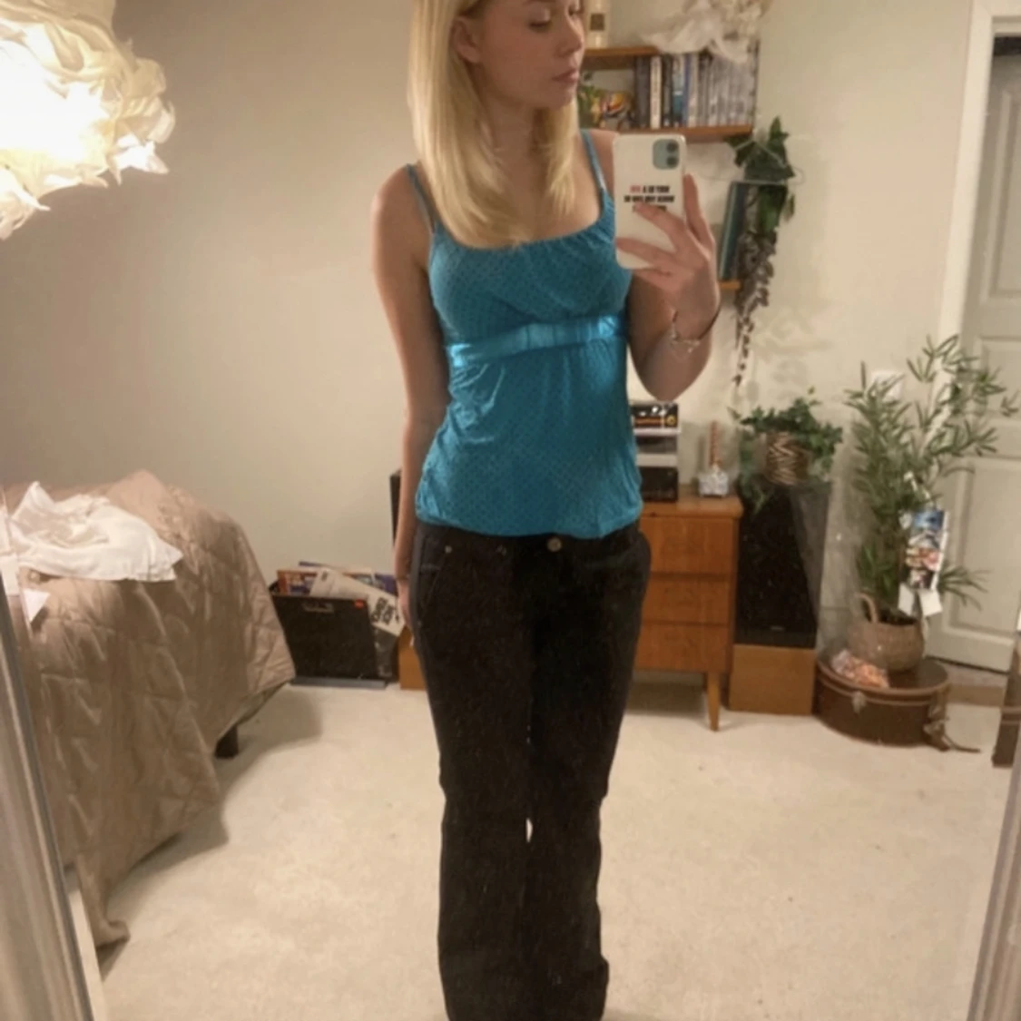 Vintage blått linne  - 90