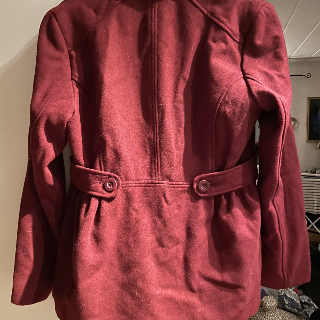 Ullkappa i vinröd färg - 91