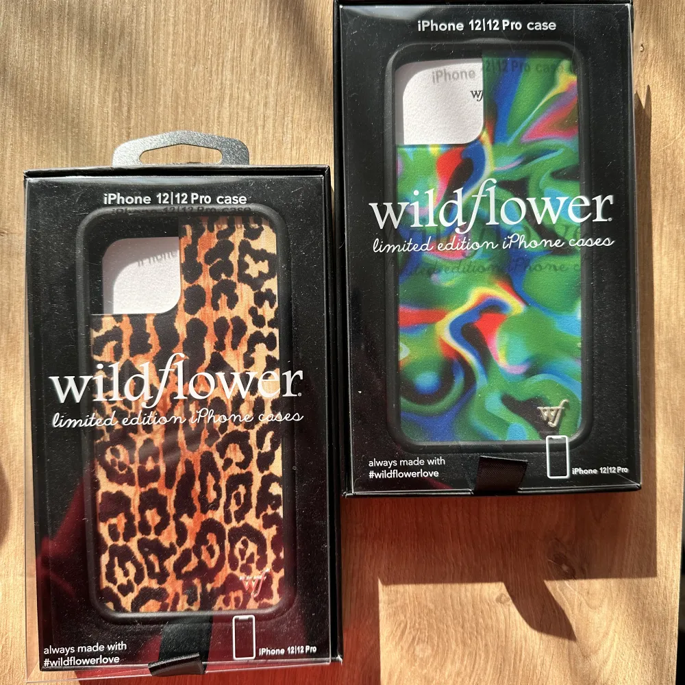 Säljer nu mina wildlfower skal som passar iPhone 12 PRO/ borde passa iPhone 12 350kr/st. använt väldigt sparsamt så är som nya. Original förpackningen medföljer . Accessoarer.