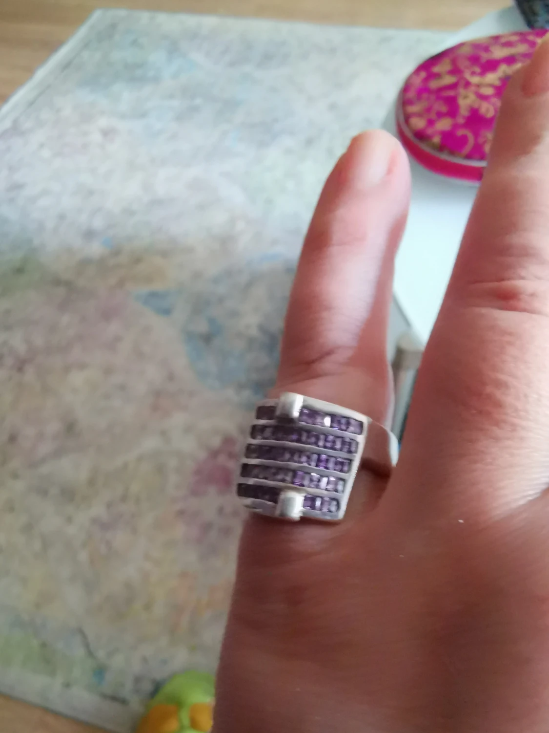 Äkta Silver Ring Amethyst  - 90