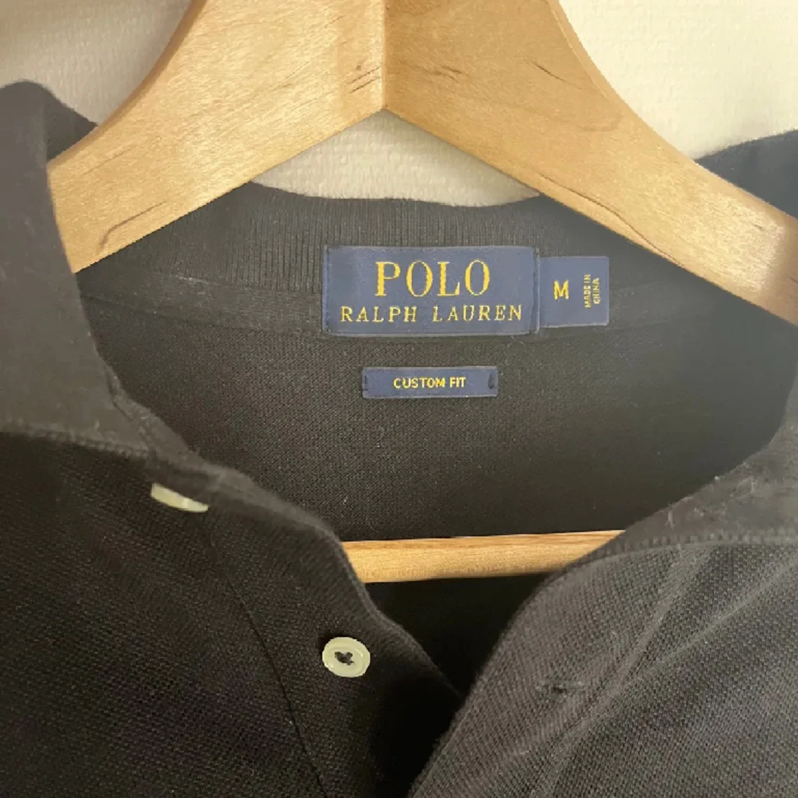 Svart polo Ralph Lauren rugbytröja - 90