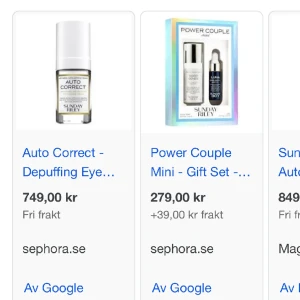 Eye contour cream - Auto correct - Brightening and Depuffing Eye Contour Cream. With Caffeine, Lutein and Horse Chestnut. Ordinariepris 749kr, mitt pris hälften 374kr. Aldrig använd (gåva). Har dock liten defekt på texten, då den legat bland andra produkter i en påse.