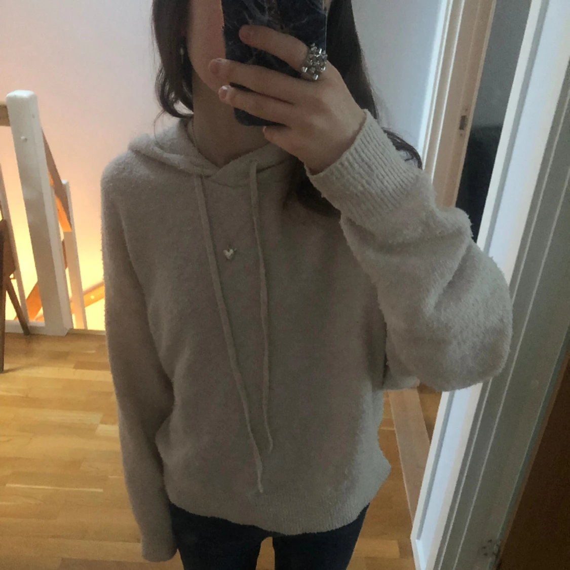 Stickad hoodie