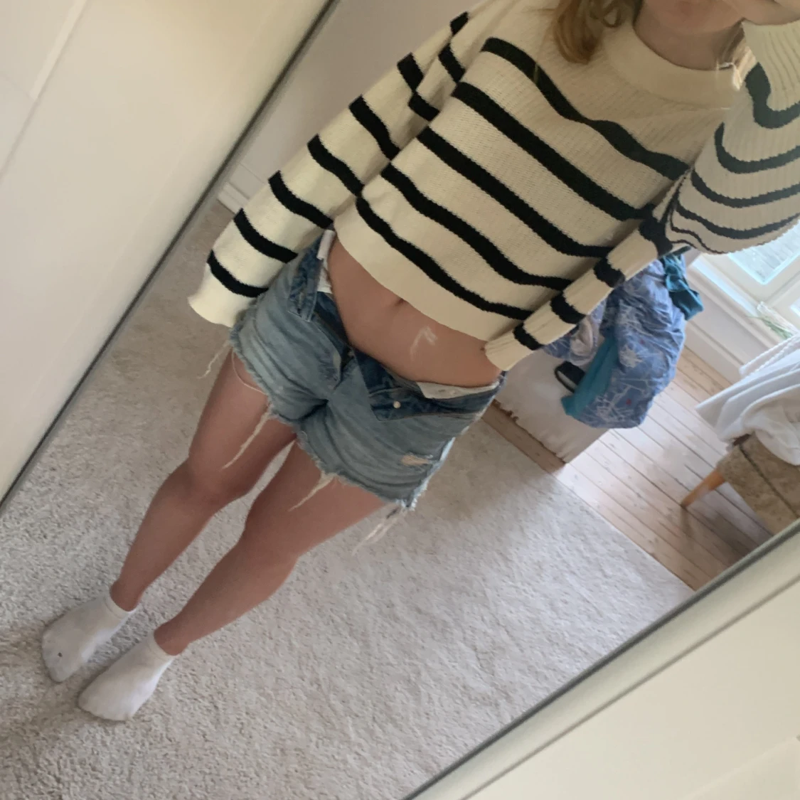 Randig stickad tröja från HM  - 92