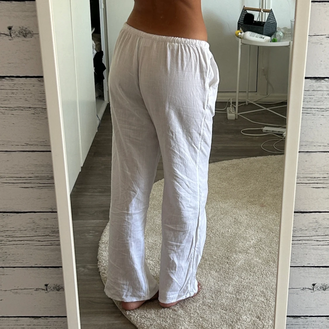 Lågmidjade linnebyxor - 90