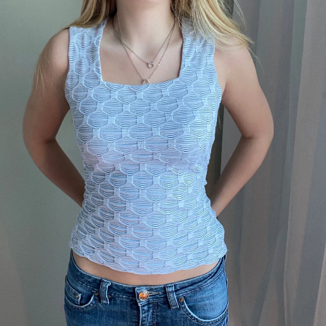 Top topp mönstrad linne sommar