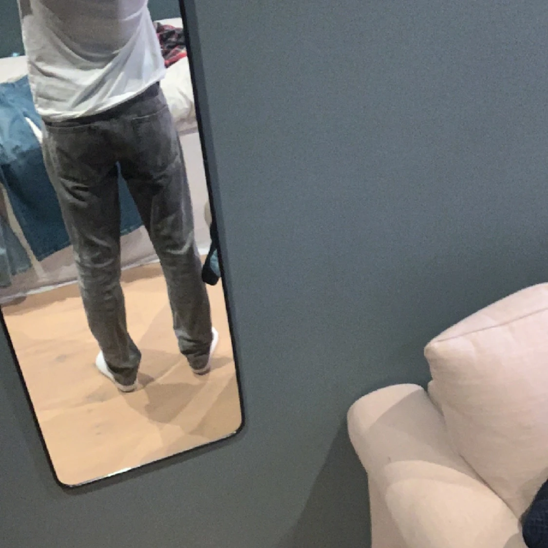 Gråa Woodbird jeans - 90