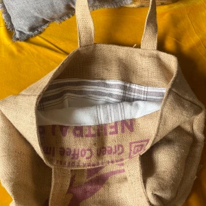 Så fin handgjord strandväska - Så fin handgjord strandväska av kaffesäckar! Sydd av mig själv 