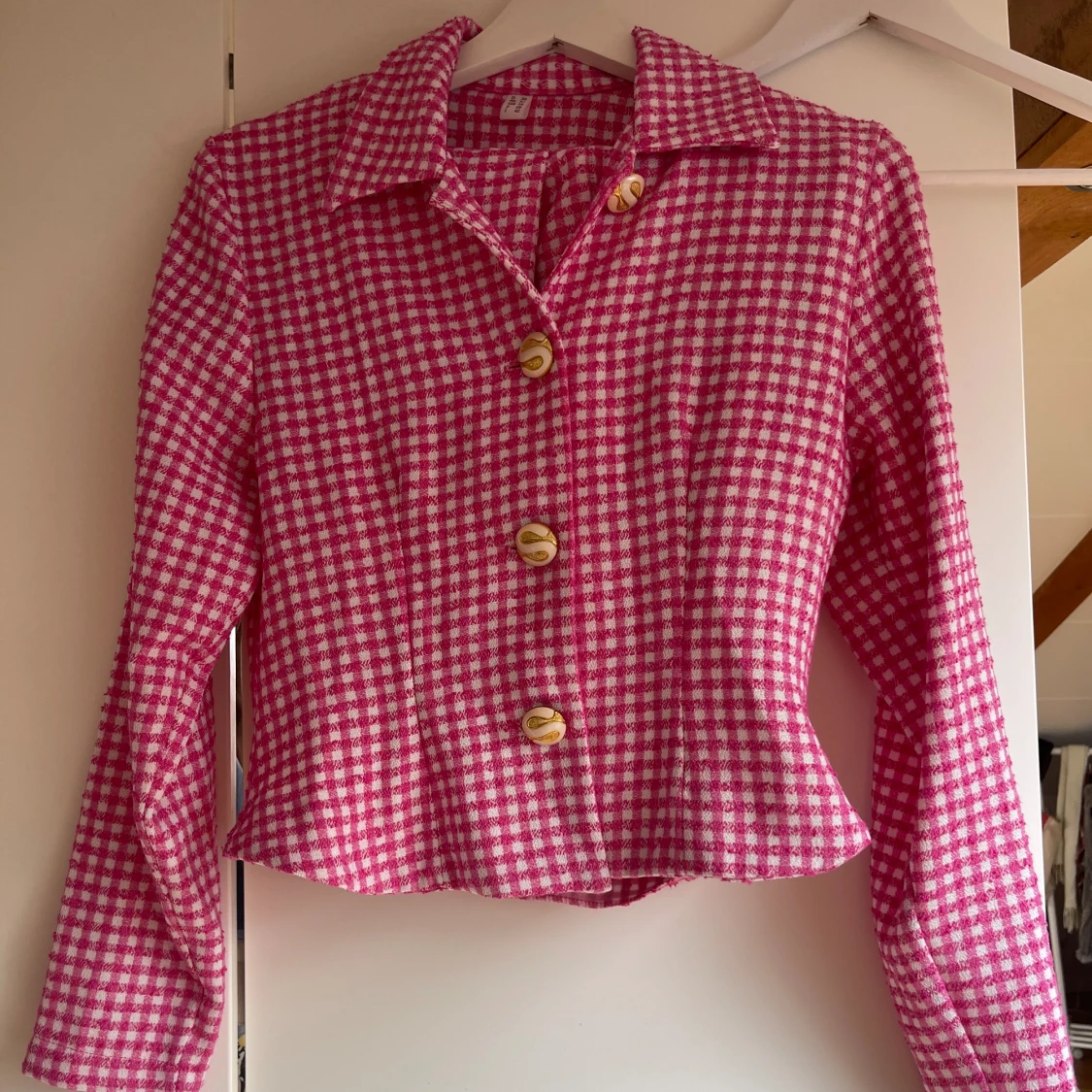 Rosavit-rutig kavaj & kjolset - 91