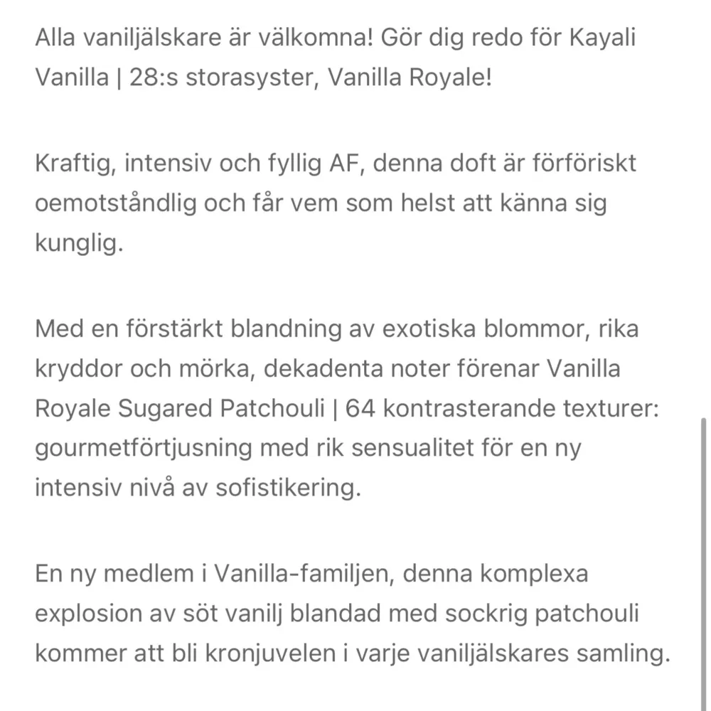 Denna parfym är slutsåld på nätet och säljer den pga att den inte passar mig. Endast lite av den har använts (se bild två).   Se sista två bilder för en beskrivning av doften/noterna.   . Parfym.