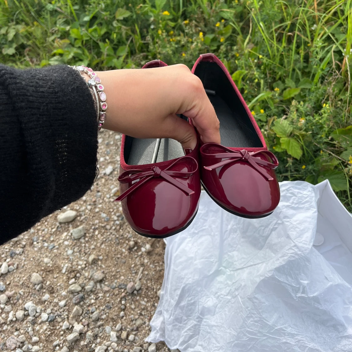 Vinröda ballerinaskor - 92