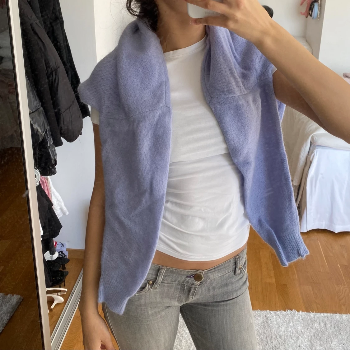 Lila stickad tröja - 91