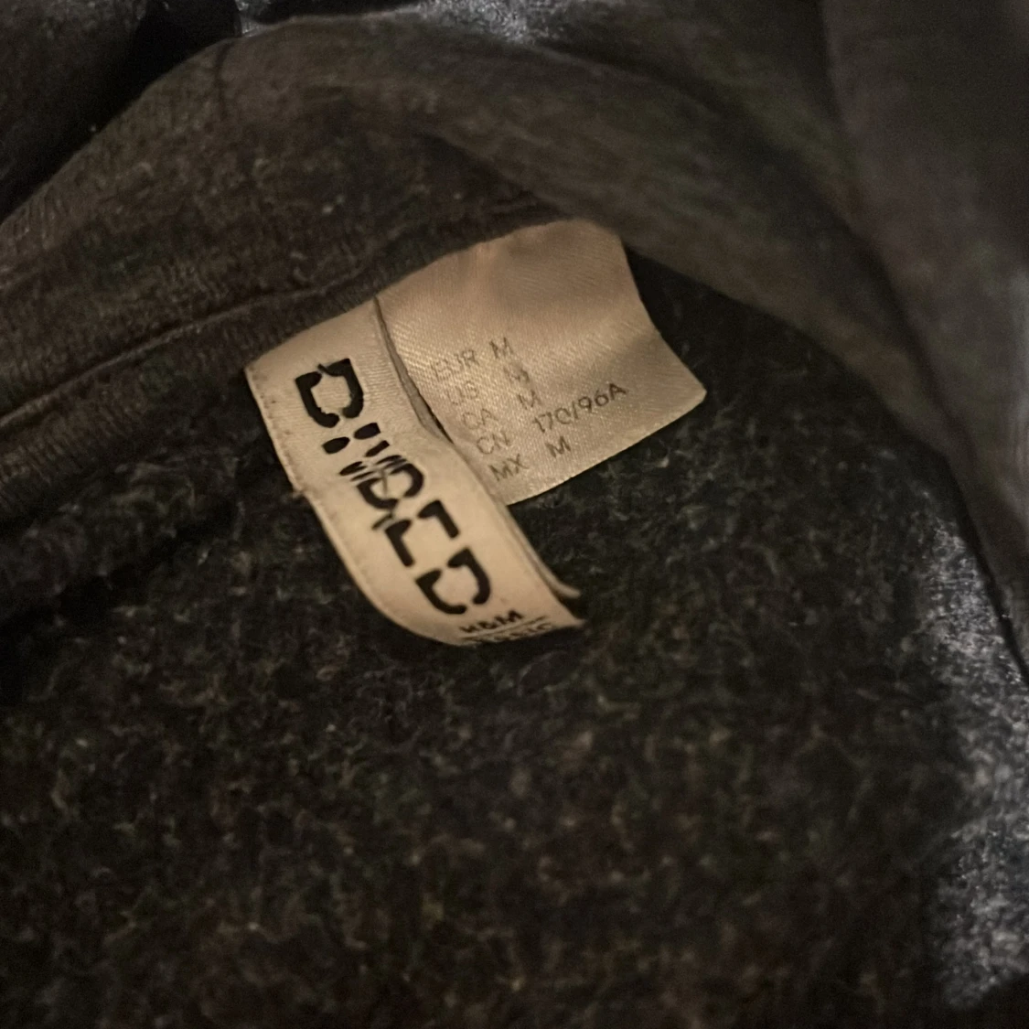 Blå/grå ziphoodie  - 90