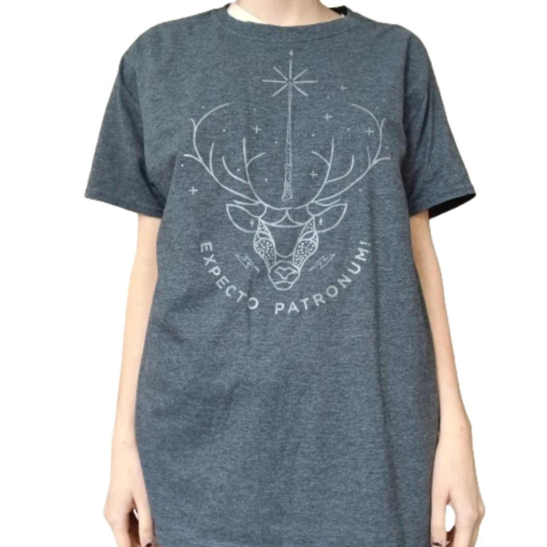 Grå Harry Potter tröja med silver tryck - 90