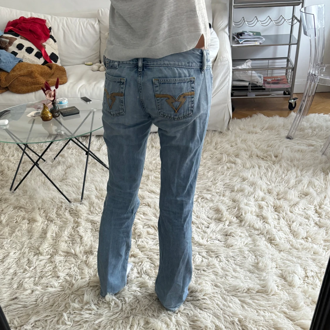 Lågmidjade bootcut jeans - 90