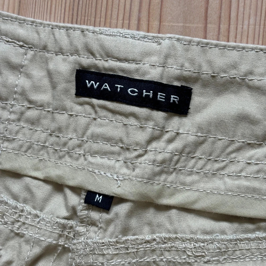 Vintage Watcher lågmidjade beige cargobyxor - 93