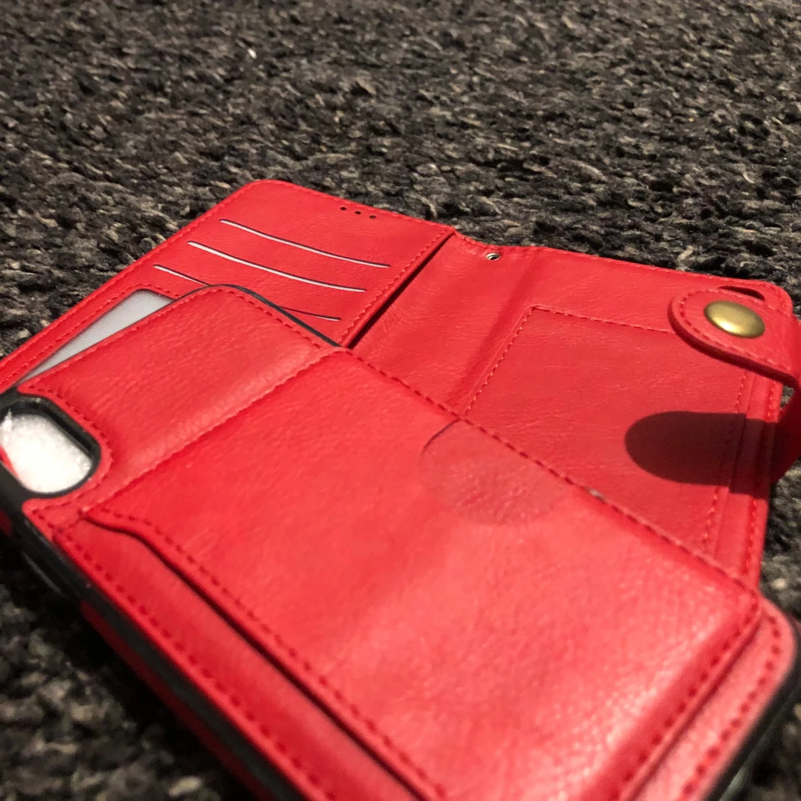 Ny Plånboksfodral till iPhone X  2 delar skinn/ Röd - 92