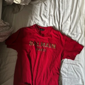 Balmain T-shirt  - Perfekt skick har prislappar och qr kod som funkar  Tror det är S men är som M