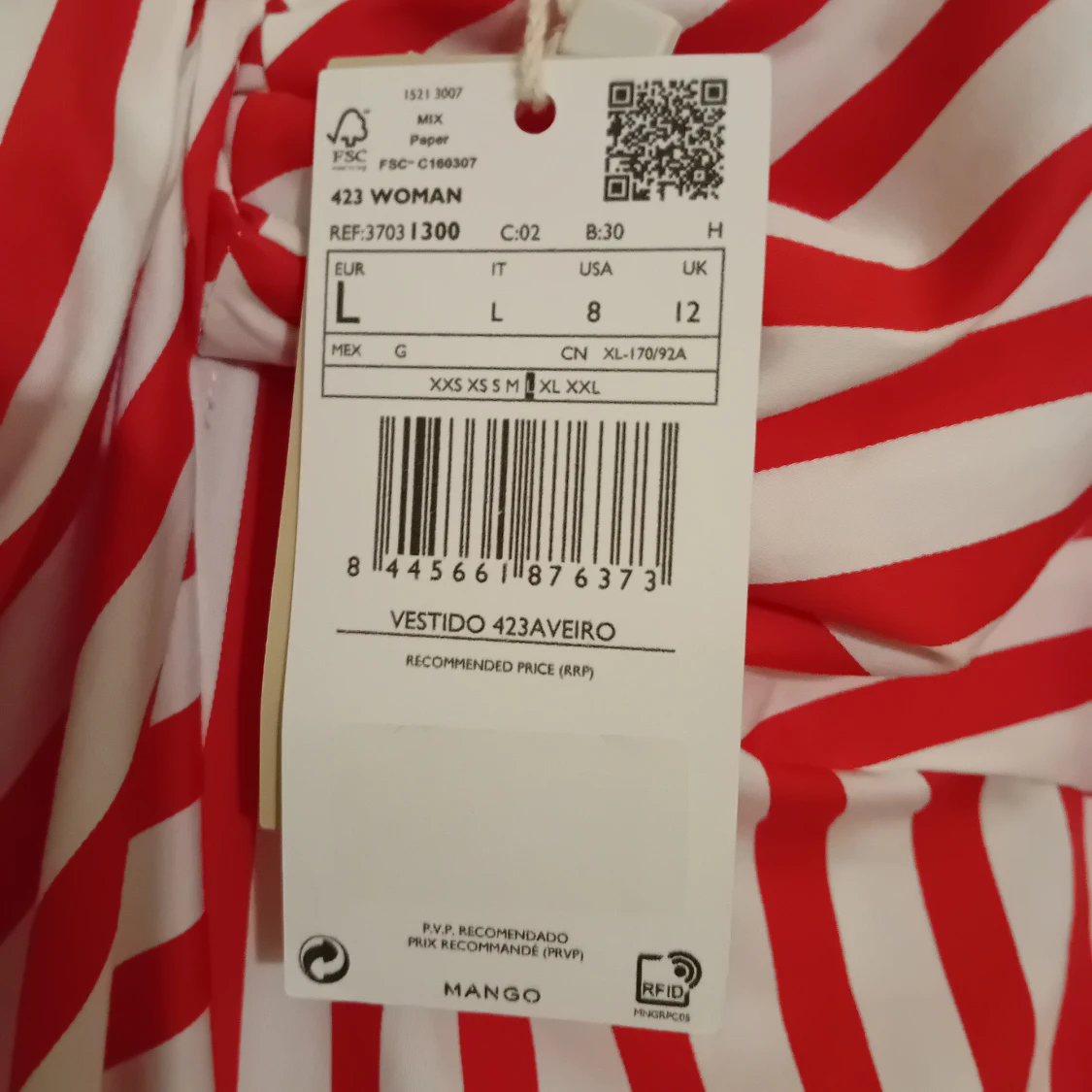 Mango Randig klänning  - 90