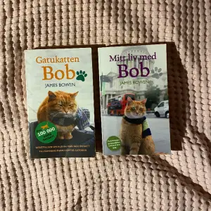 Säljer boken Gatukatten Bob och uppföljarboken Mitt liv med Bob. Båda böckerna är i mycket fint skick! Liten pocket och språket är svenska. Böckerna kostar 100 kr tillsammans, 50 kr för en bok. Frakt tillkommer!