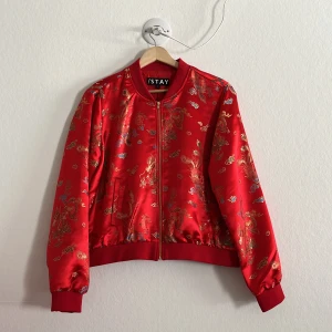 Tunn jacka med drakmotiv - Tunn jacka/bomberjacka från Stay/Carlings med drakmotiv. Sparsamt använd!