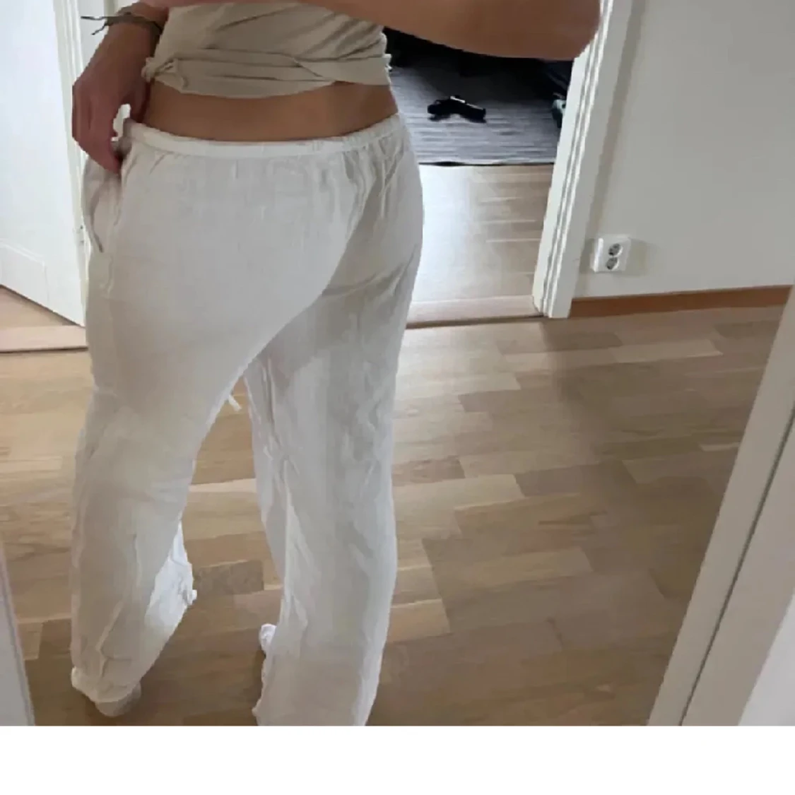 Lågmidjade linnebyxor - 90